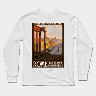 Rome, Italy - Vintage French Travel Poster Design Long Sleeve T-Shirt